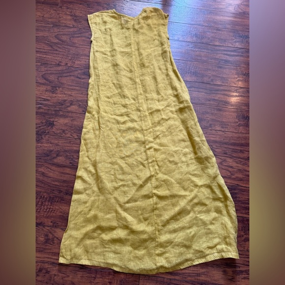Prairie Underground Linen Sleeveless Mustard Yellow Maxi Dress | Size Small - Picture 4 of 5